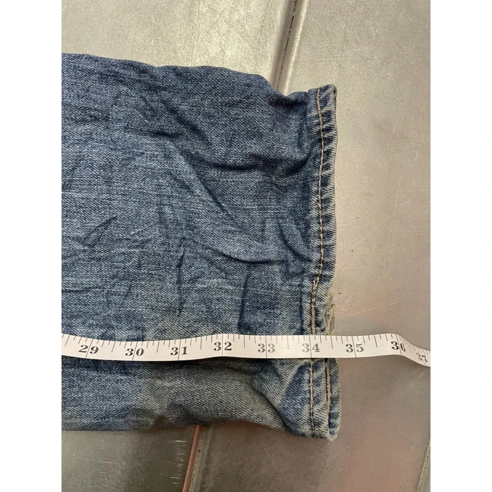 Levis 505 Jeans Straight Fit Jeans Mens 35x34 Blue Medium Wash‎ Denim Faded